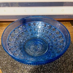 vintage Indiana Glass Windsor Blue bowl 10inch